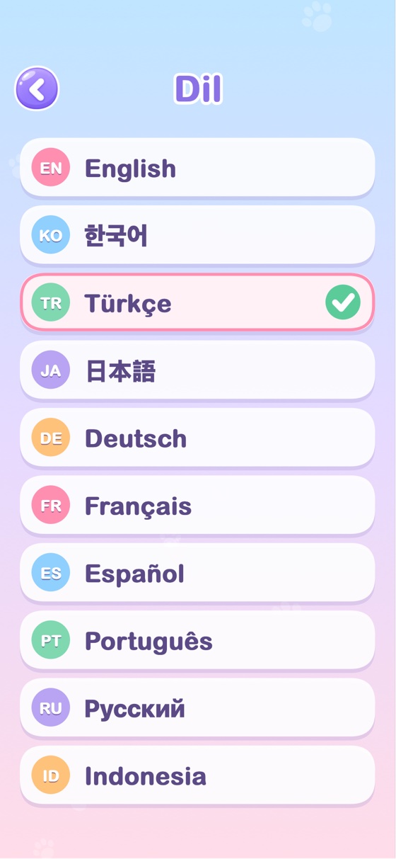 Dil seçimi